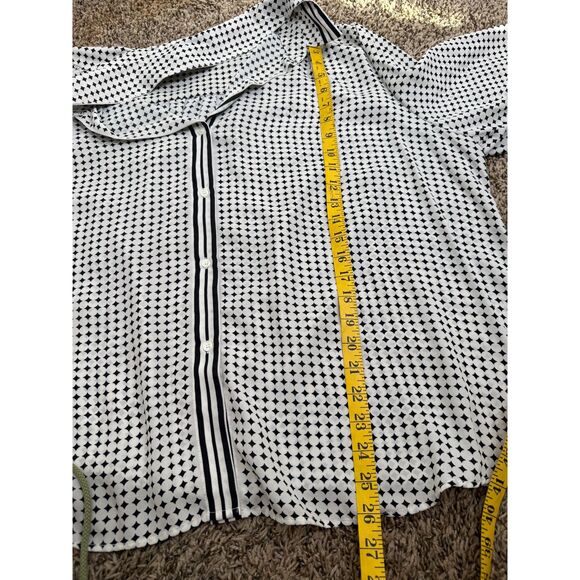 Max Studio Womens Diamond Print Button Up Top Sz 3X Geometric Career Business - Picture 7 of 8